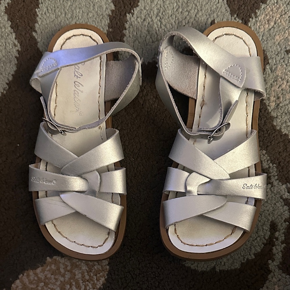 Silver Kids Salt Water Sandals Size 12